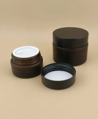 Nice Design Black Glasses Cream Jar with Screw Lid for Lotion