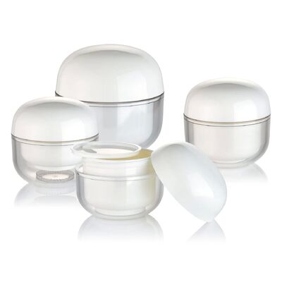 OEM White PP 30g Cream Cosmetic Round Jar with Cap for Cosmetic