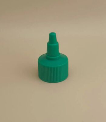 Green Plastic Ribbed Jelly Cap for Paint Bottles