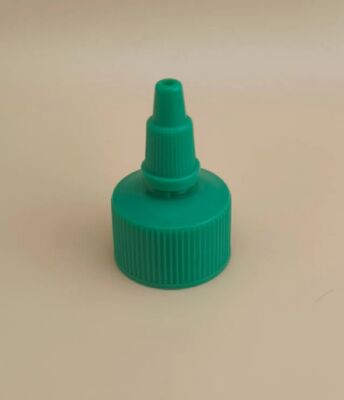 Green Plastic Ribbed Jelly Cap for Paint Bottles