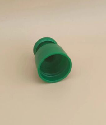 Green Plastic Smooth Cap with Button for Cosmetic Bottles