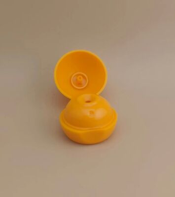 Yellow Plastic Smooth Matte Spherical Lid for Cosmetic Bottles