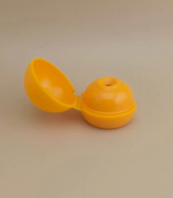 Yellow Plastic Smooth Matte Spherical Lid for Cosmetic Bottles