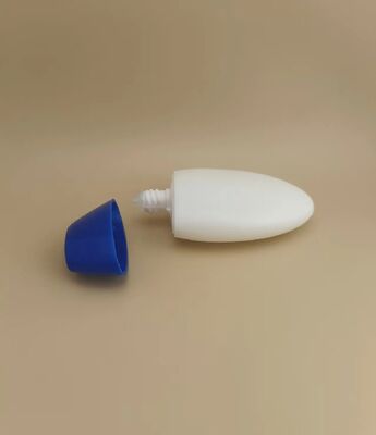 White Smooth Plastic Bottle with Blue Lid for Shampoo