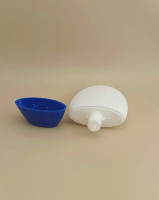 White Smooth Plastic Bottle with Blue Lid for Shampoo
