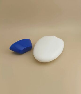 White Smooth Plastic Bottle with Blue Lid for Shampoo