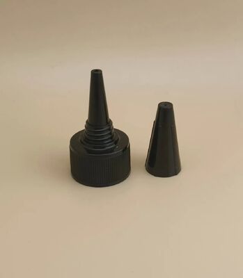 Black Plastic Ribbed Jelly Screw Cap for Paint Bottles