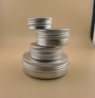 Aluminum Lip Balm Container Case 50ml 60ml Aluminum Tin Containers 60 Grams 100ml Aluminum Candle Jar for Tea