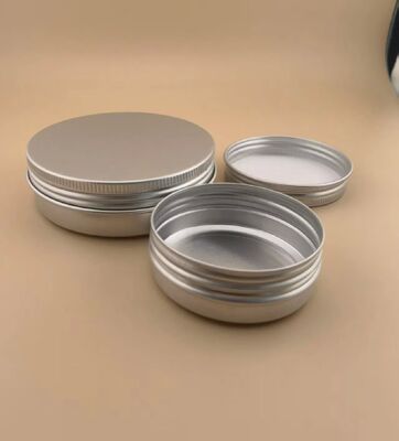 Aluminum Lip Balm Container Case 50ml 60ml Aluminum Tin Containers 60 Grams 100ml Aluminum Candle Jar for Tea