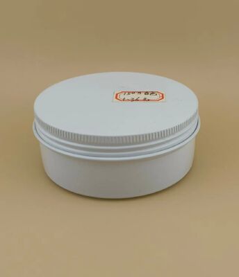 White Silvery Aluminum Case with Screw Cap for Cosmetic