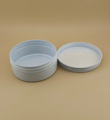 White Silvery Aluminum Case with Screw Cap for Cosmetic