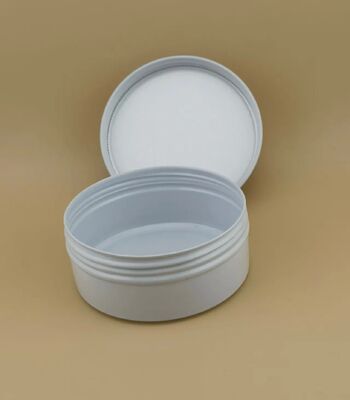 White Silvery Aluminum Case with Screw Cap for Cosmetic