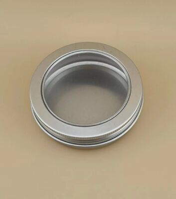 Big Silvery Aluminum Case with Clear Screw Cap for Cosmetic