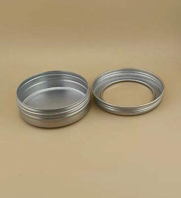 Big Silvery Aluminum Case with Clear Screw Cap for Cosmetic