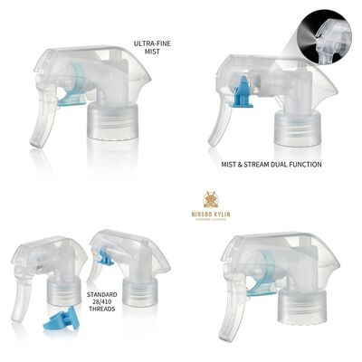 All Plastic Leak Proof Trigger Pump Sprayer 28/410 Consistent Mist Output for Household Cleaning Bottles