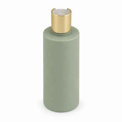 Yellow Aluminium-Plastic Round Smooth Cap with Clear Button for Skincare Bottles