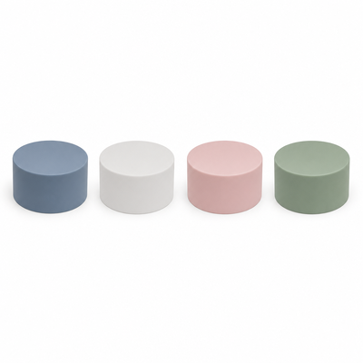 Bluegrey Plastic Round Smooth Matte Cap for Cosmetic Bottles