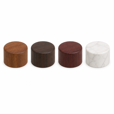 Wood Grain Plastic Round Smooth Cap for Cosmetic Bottles