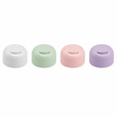 White Plastic Smooth Matte Press-Down Cap for Shampoo Bottles