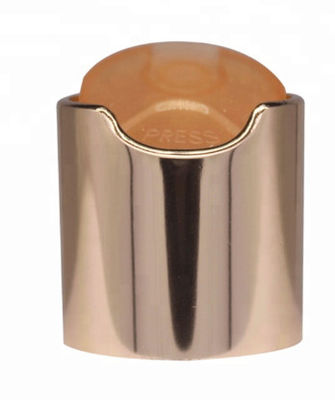 Silvery Aluminium-Plastic Round Smooth Cap with White Button for Skincare Bottles