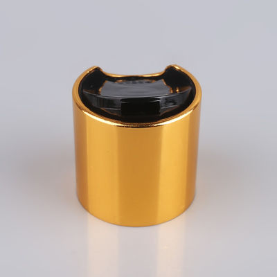 Silvery Aluminium-Plastic Round Smooth Cap with White Button for Skincare Bottles