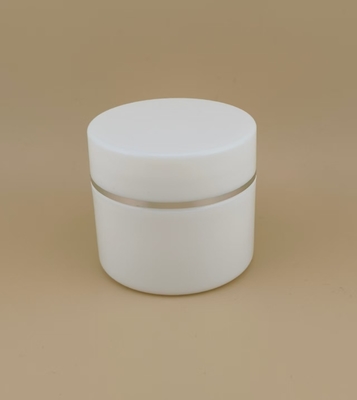 White Plastic Cream Jar with Silvery Edge For Female Lotion