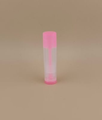 Small Smooth Clear Lip Balm Packaging With Pink Lid For Lipsticks