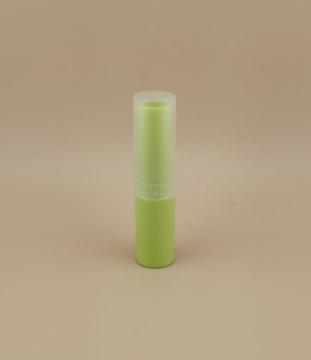 Green Small Lip Balm Packaging with Clear Ribbed Lid for Lipsticks