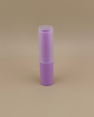 Purple Small Lip Balm Packaging with Clear Ribbed Lid for Lipsticks