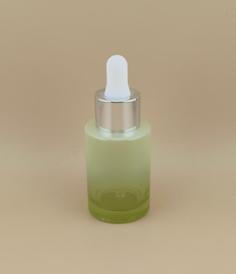Clear Gradual Change Green Smooth Round Dropper Bottle K-GBL30 for Customized Essence Design