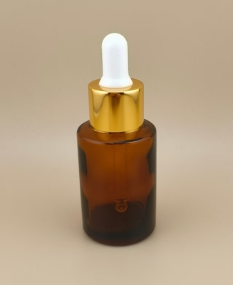 CRC Possible Customized Design Clear Brown Smooth Round Dropper Bottle K-GBL30 For Essence