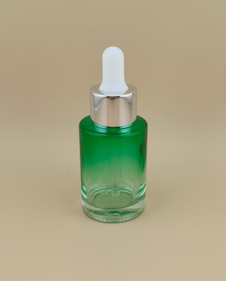 New Design Clear Gradual Change Dark Green Smooth Round Dropper Bottle K-GBL30 for Essence