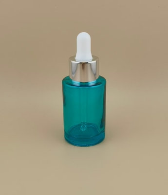 New Design Clear Cyan Smooth Round Dropper Bottle K-GBL30 for Essence
