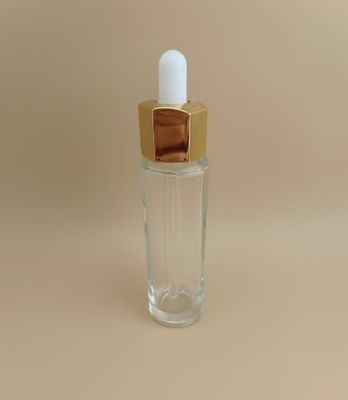 Customized Clear Dropper Bottle Featuring CRC Possible and Nice Polygon Design Offering Durable Packaging Solution for Essence
