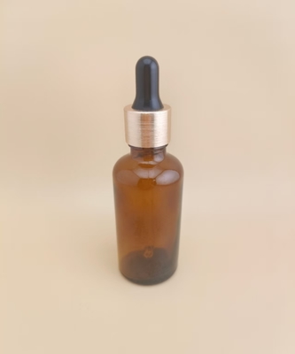Delicate Design Medium Clear Brown Smooth Round Dropper Bottle for Skincare