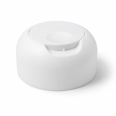 White Plastic Smooth Matte Press-Down Cap for Shampoo Bottles
